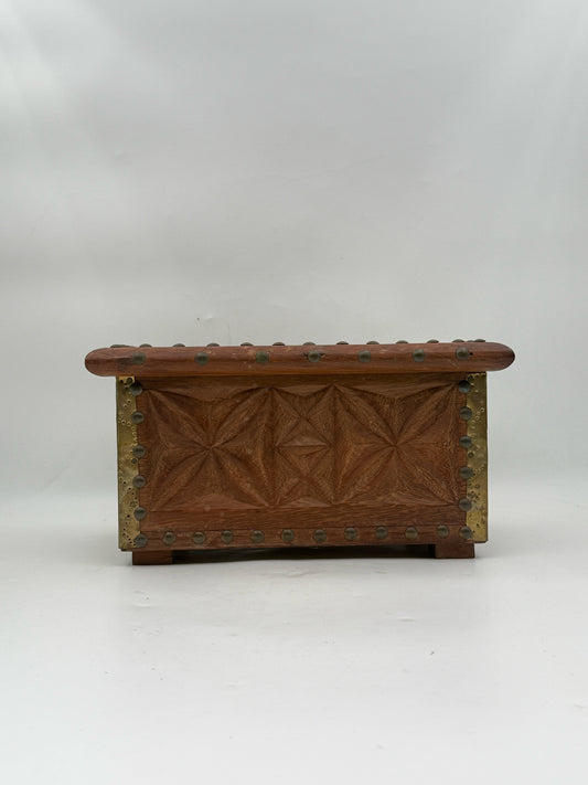 Carved Wood Trinket Or Jewelry Box