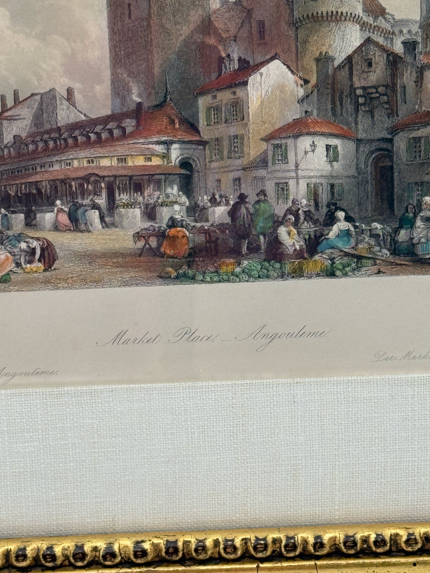 Hand Colored Set Of 5 European City Engravings