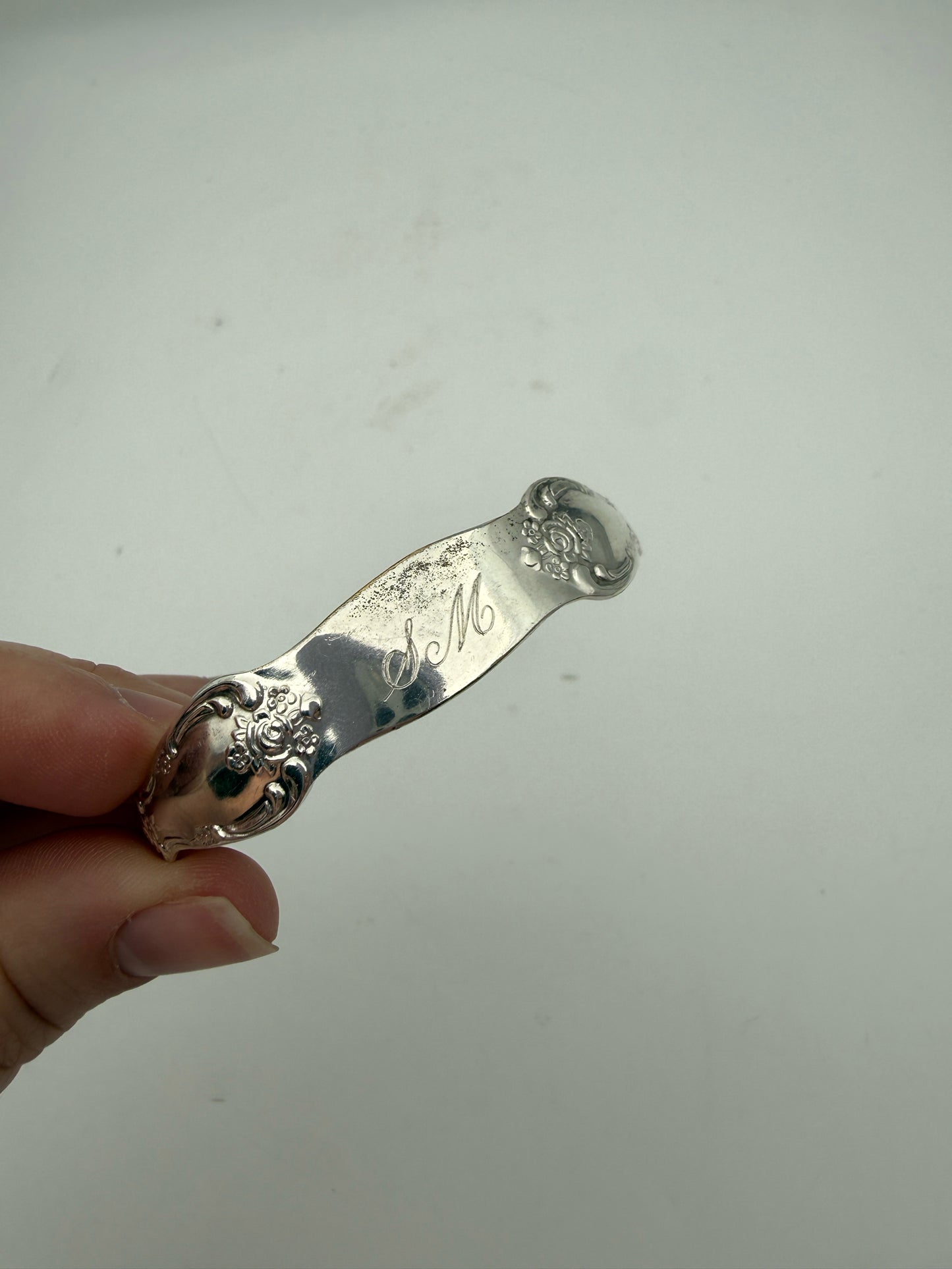 Vintage Upcycled Silverplate Spoon Monogrammed Bracelet