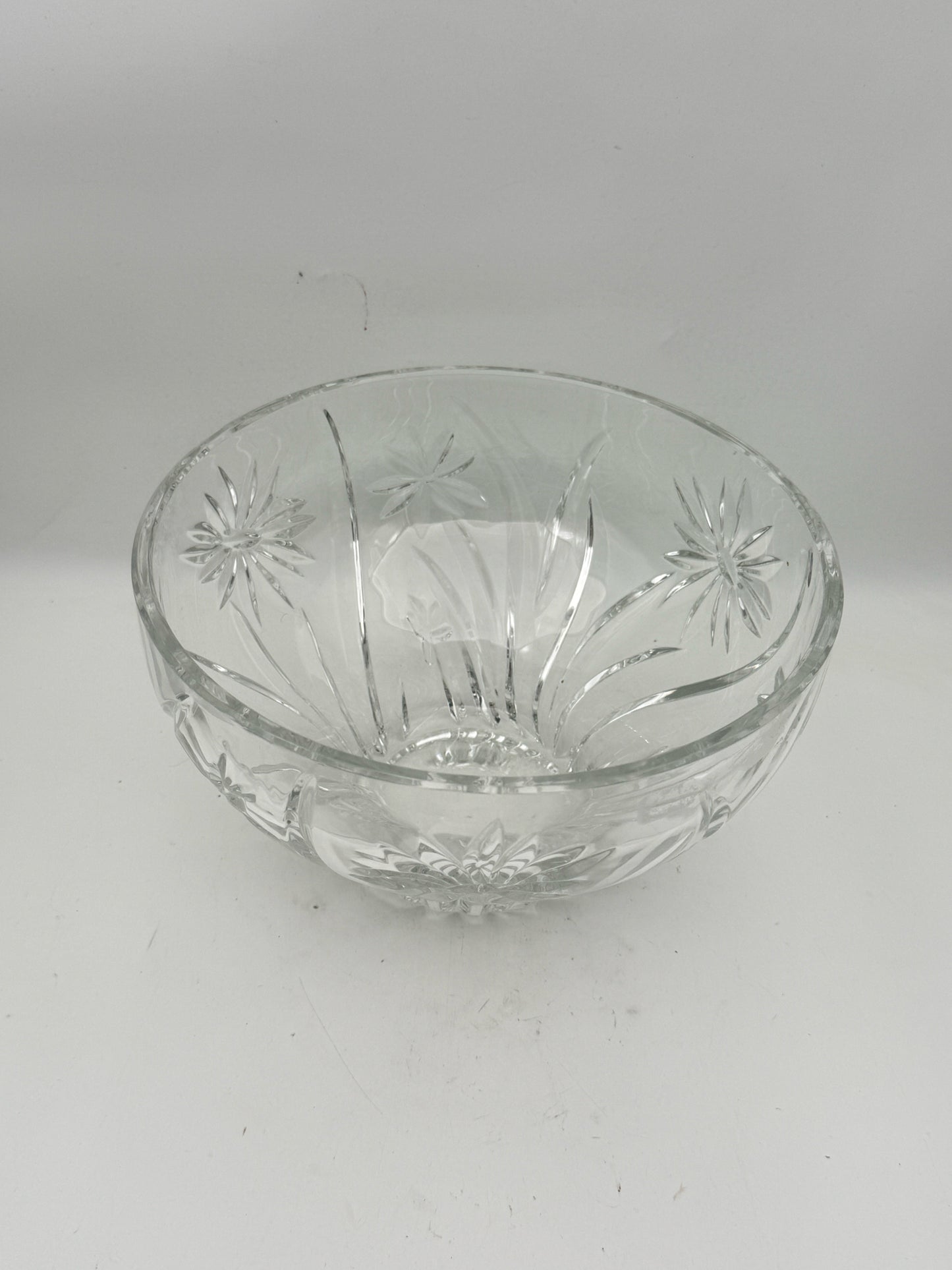 Flower Design Crystal Bowl