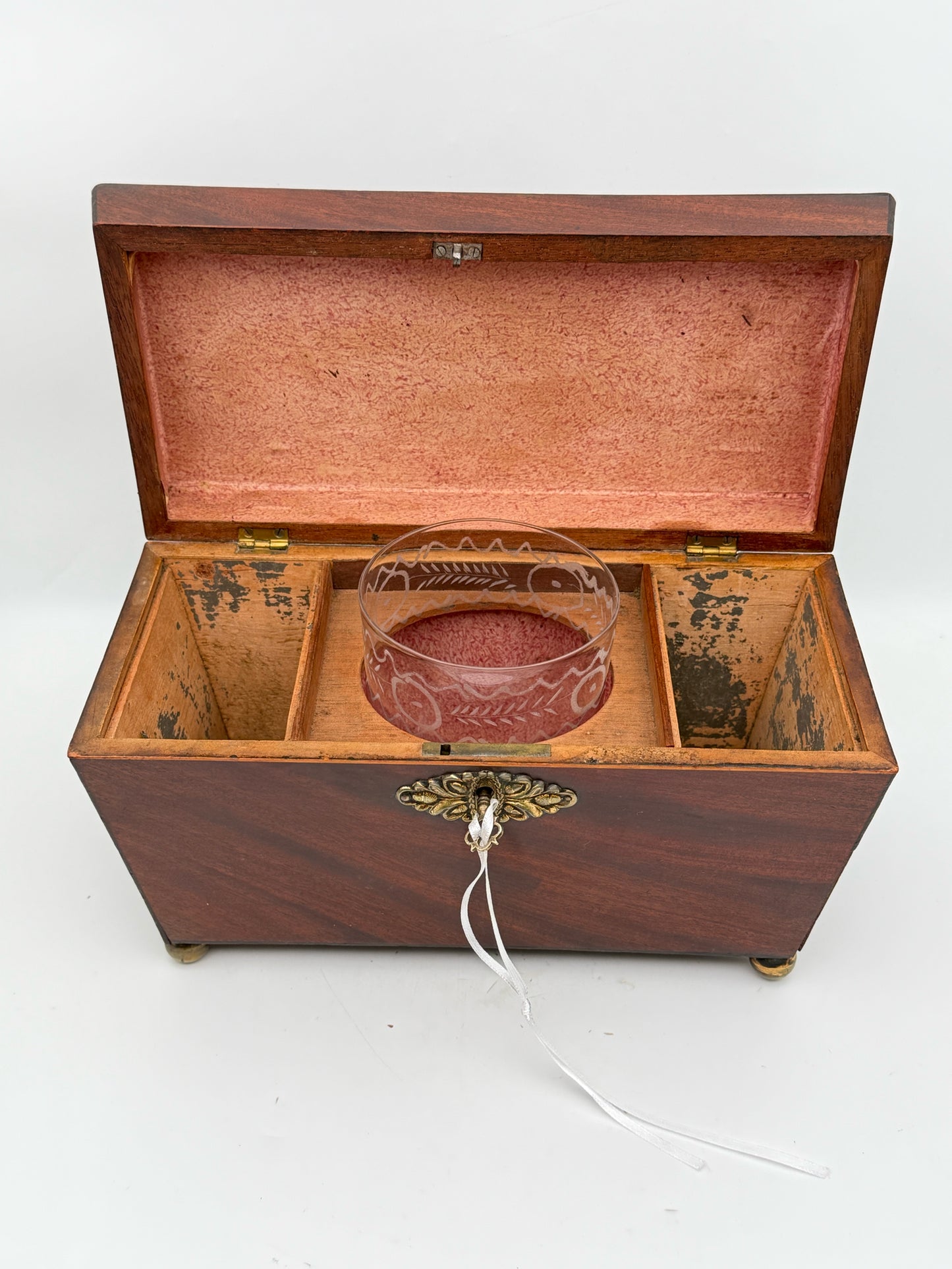 Antique Early 19th Century English Mahogany Tea Caddy