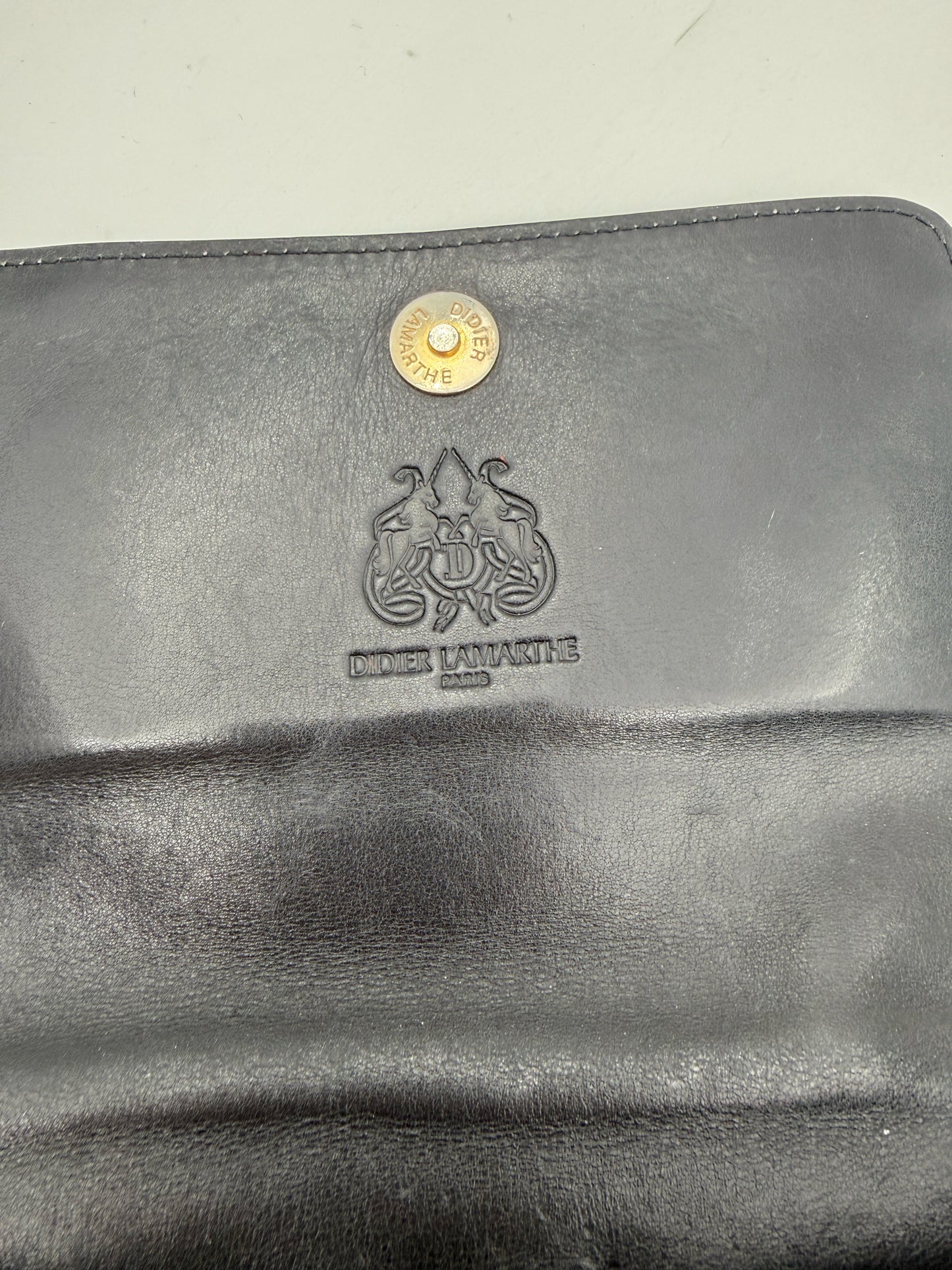 Didier Lamarthe Black Exotic Leather Purse Made In France