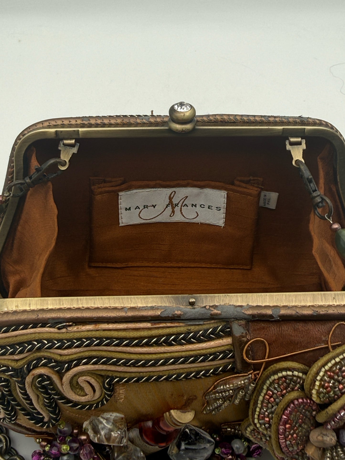 Mary Frances Convertible Clutch/Purse With Champagne Bottle Detail