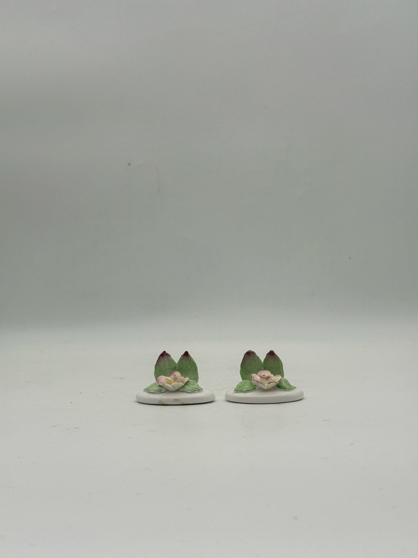 Vintage Porcelain Flower Placecard Holders- Set Of 12