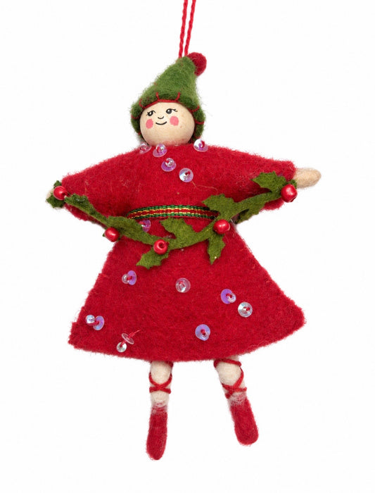 Pixie Ornament with Garland and Beads