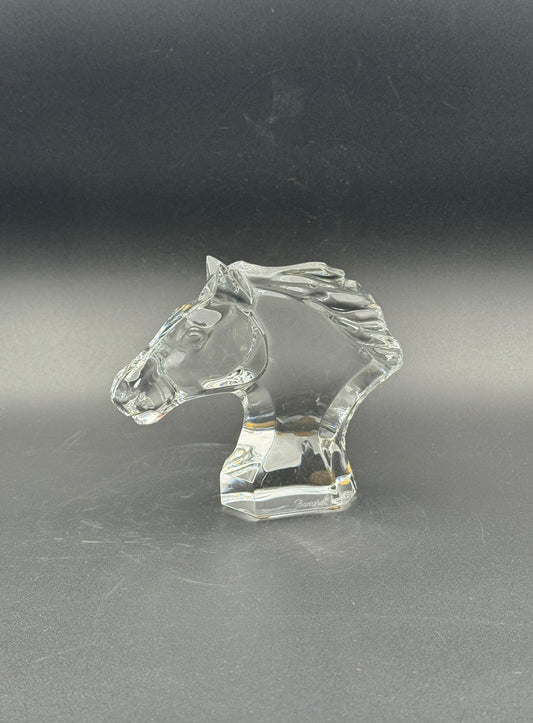 Baccarat Crystal Horse Head Bust – France – Signed