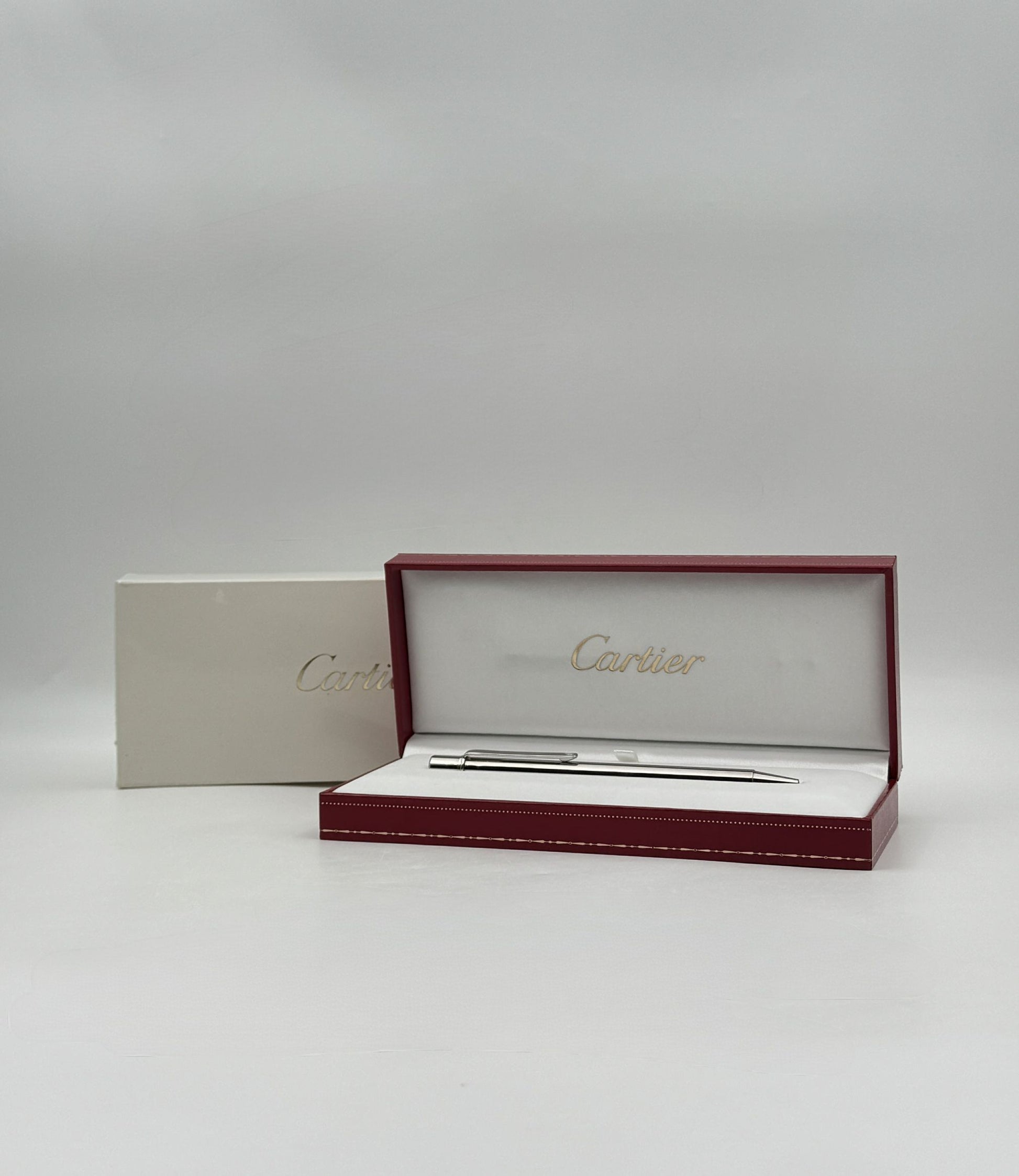 Cartier “Santos de Cartier” Ballpoint Pen – Palladium Finish – Boxed