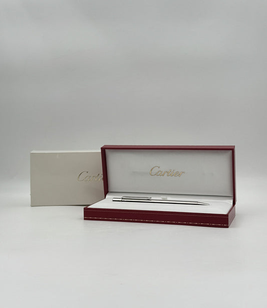 Cartier “Santos de Cartier” Ballpoint Pen – Palladium Finish – Boxed