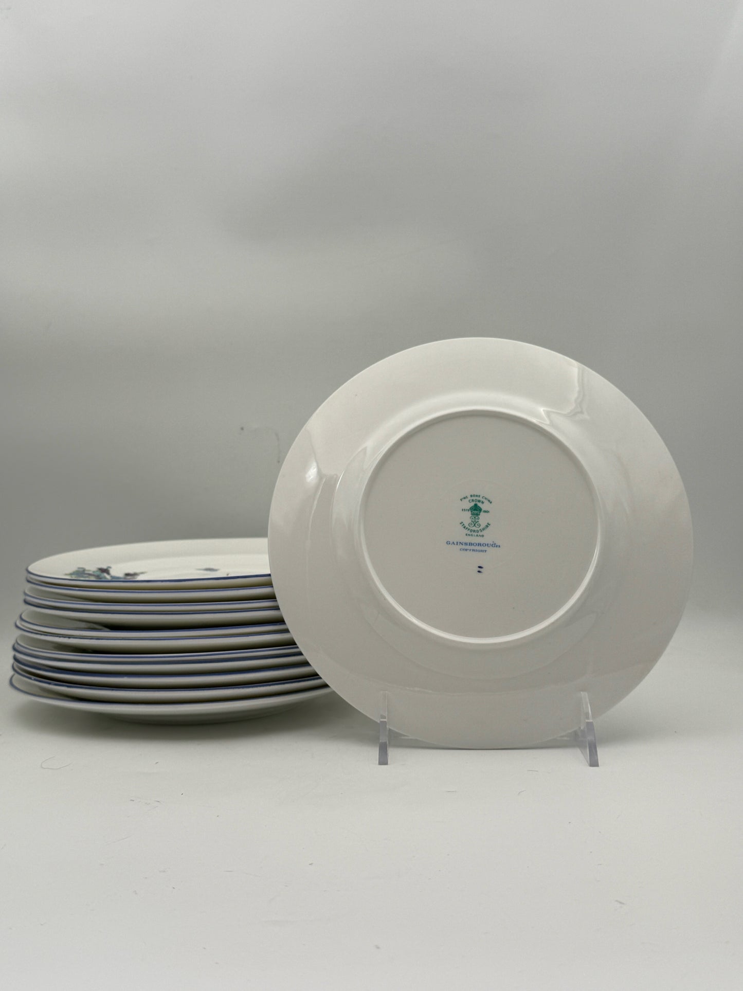 Staffordshire Gainsborough Footed Mug And Plate Dessert Set