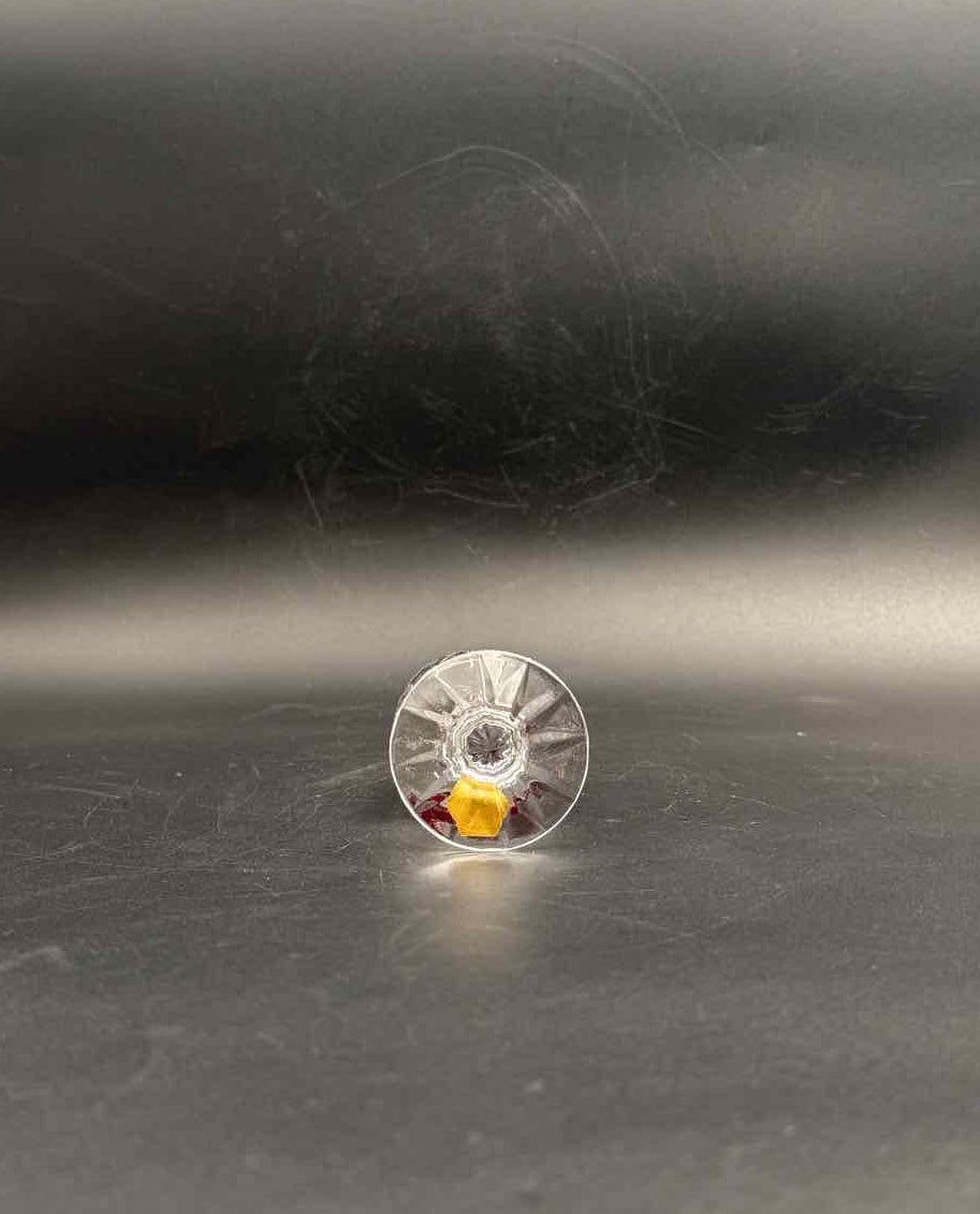 Vintage Handcut Krakow Poland Red Sherry Glasses Set of 6