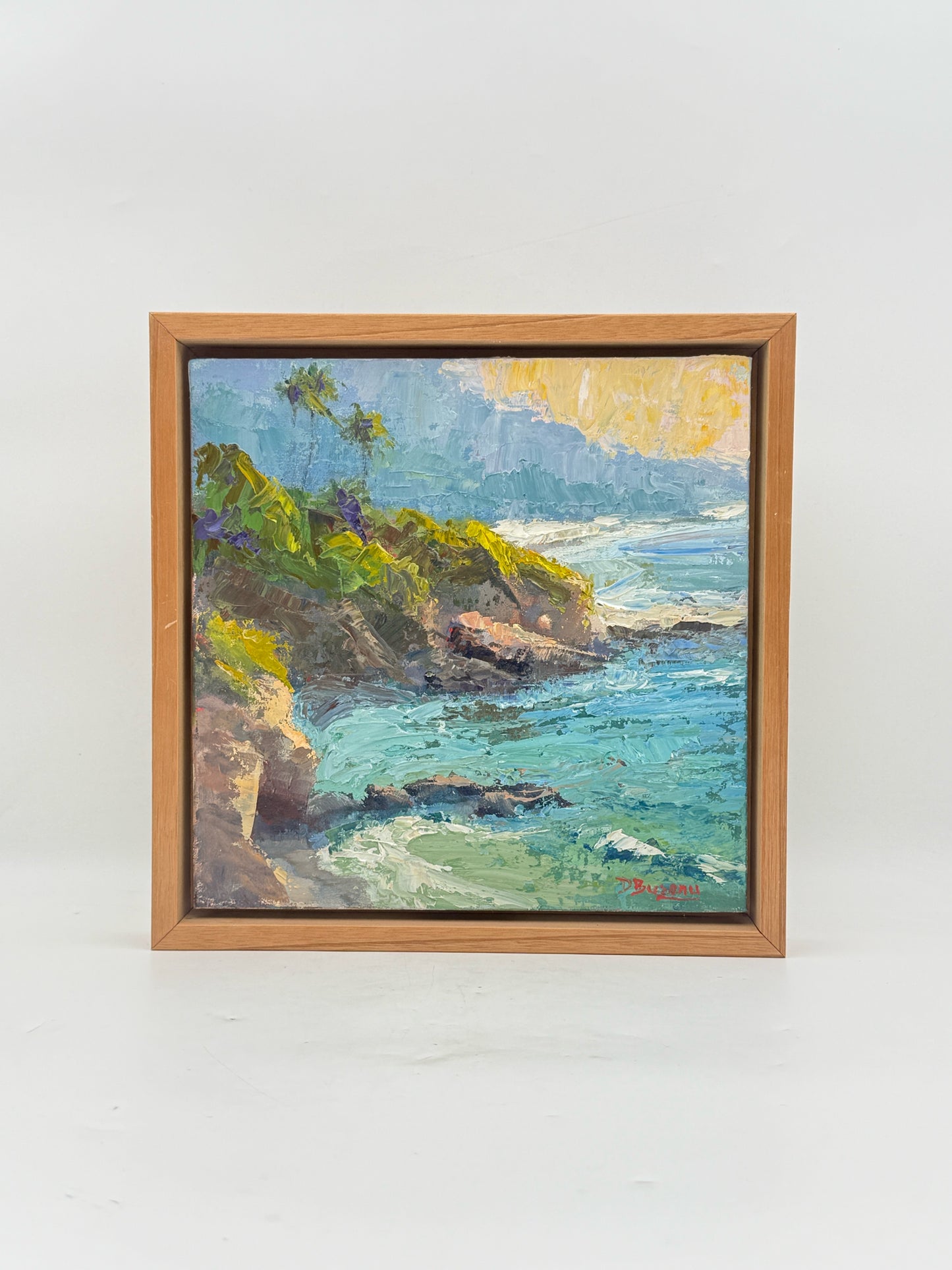 Framed Oil On Board "PV Coast" Seascape By D. Busony