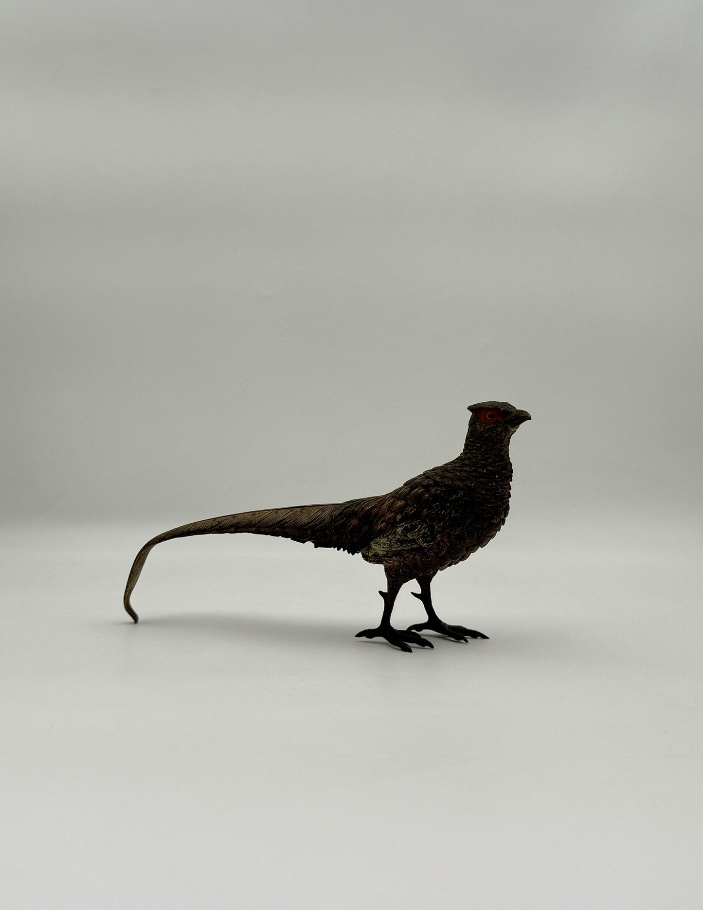 Cold Painted Spelter Pheasant Figurine – Antique Style Bird Sculpture