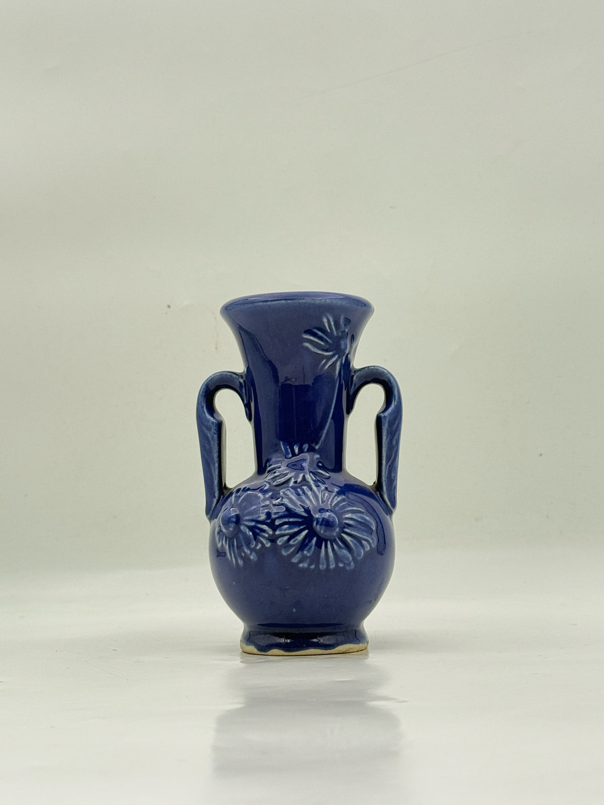 Cobalt Blue Double Handled Flower Vase