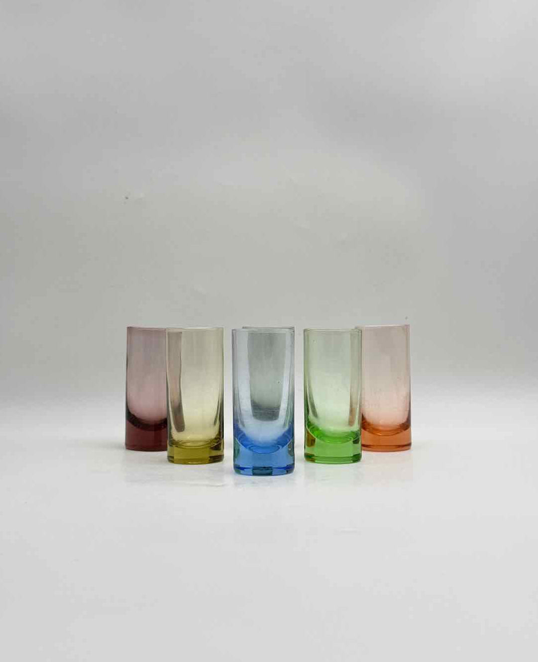 Vintage Multicolor Shot Glasses Set of 6 Barware Collectible