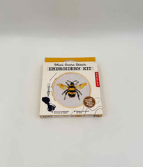 Kikkerland Mini Cross Stitch Embroidery Kit – Bumblebee Design