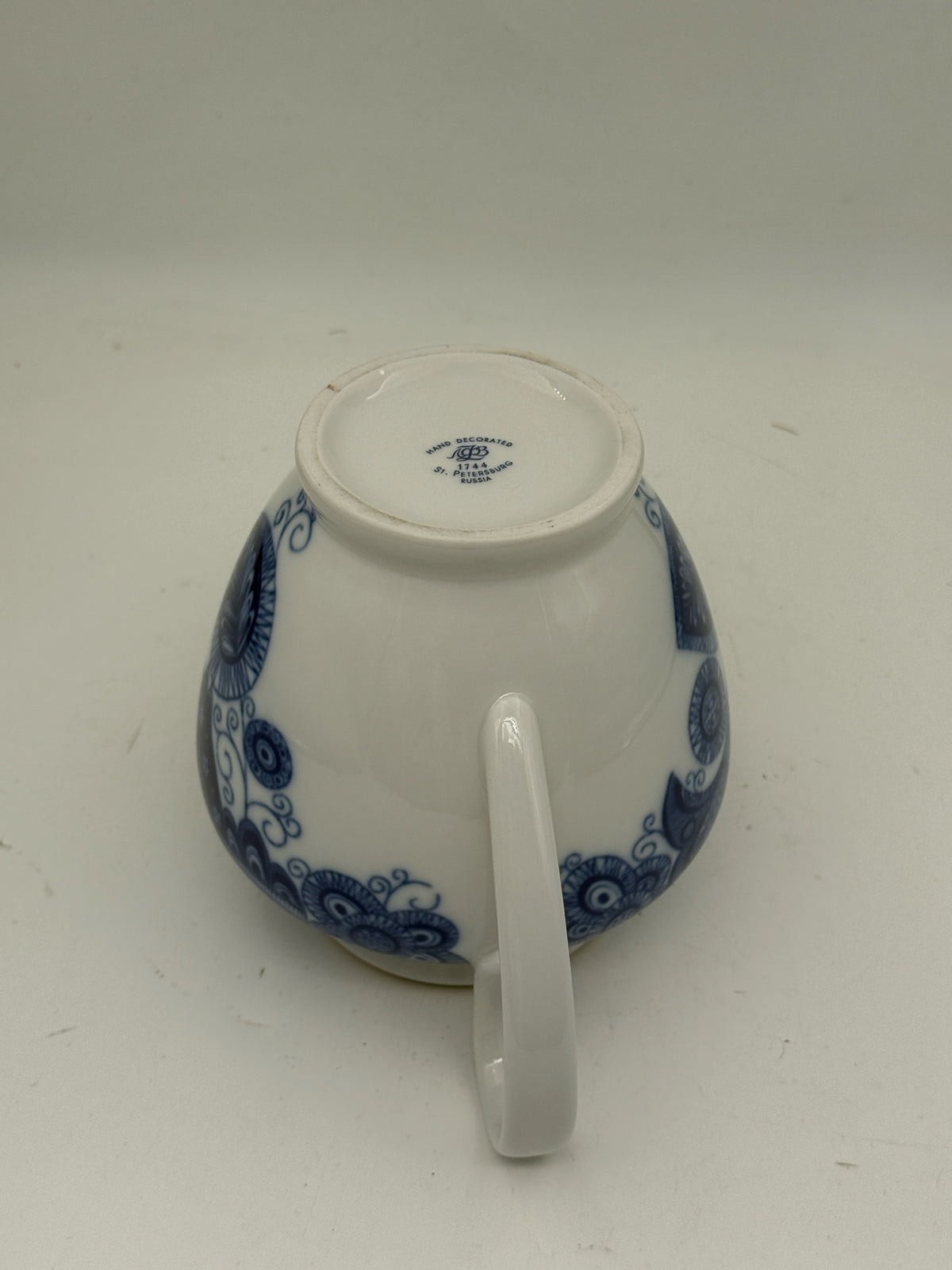 Imperial Lomonosov Russian Blue And White Teapot