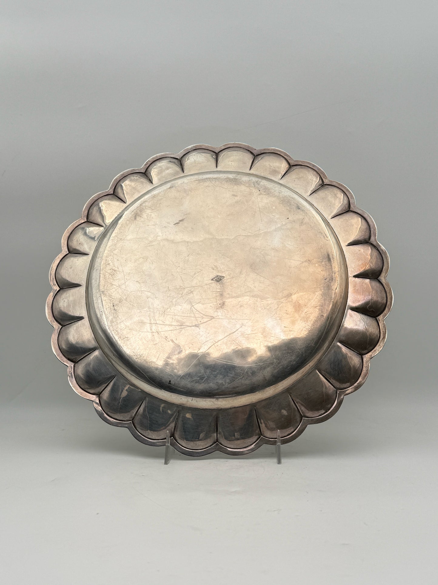 Mexican Sterling Silver Colonial Revival Plates- Set Of Two