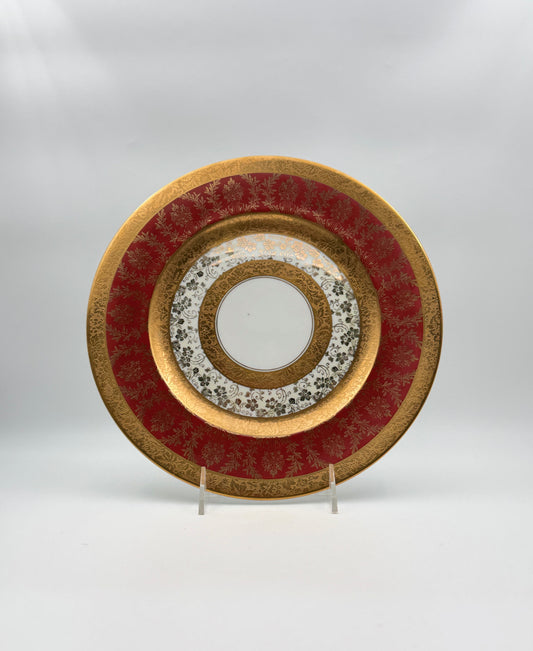 Limoges France Decorative Plate – Burnt Orange & Gold