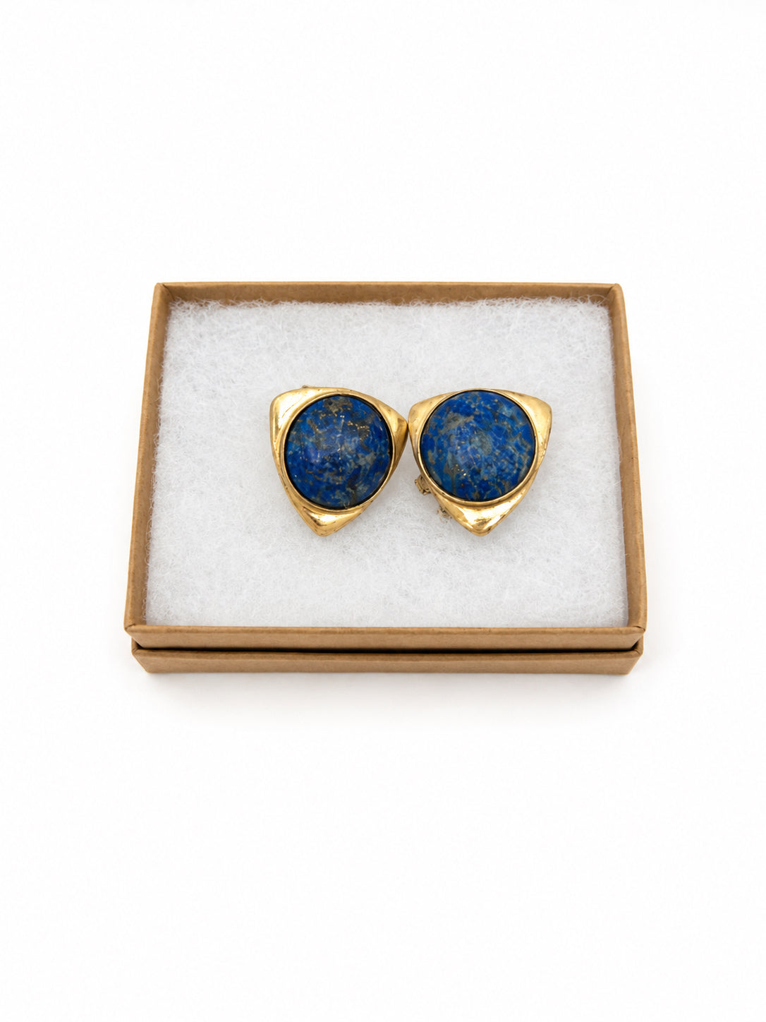 Sterling Silver Post Earrings With Blue Stones