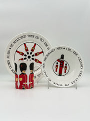 British King's Guard Plate, Bowl, And Mug