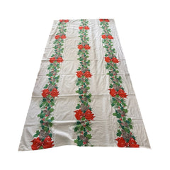 Vintage MCM Christmas Bows Tablecloth