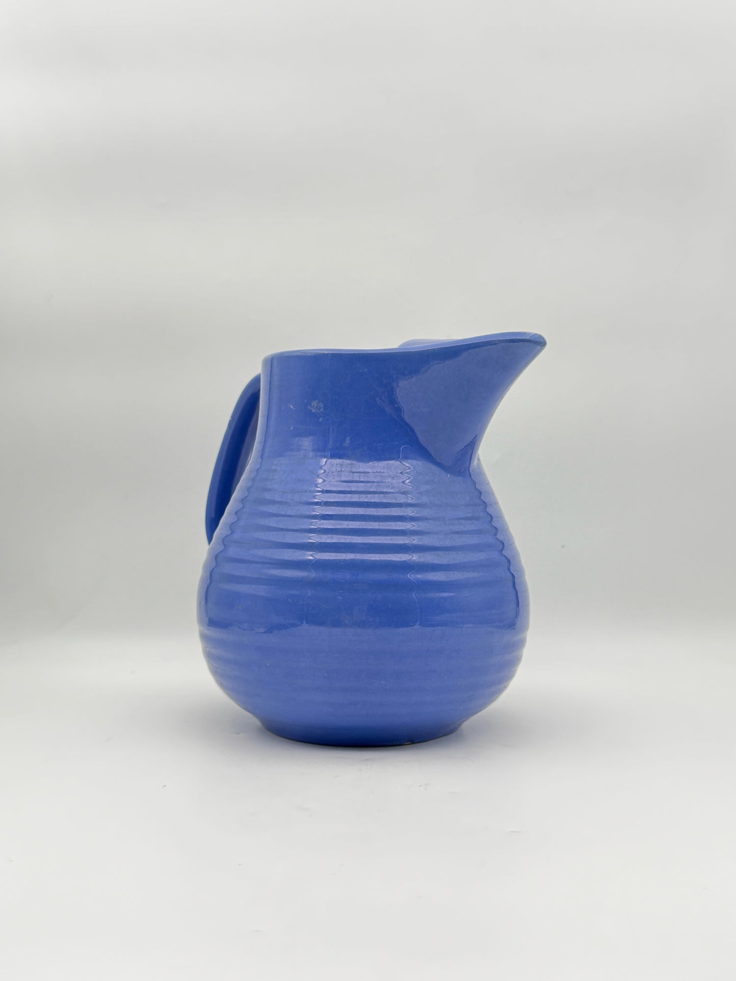 1930's Bauer Blue Ring Ceramic Pitcher