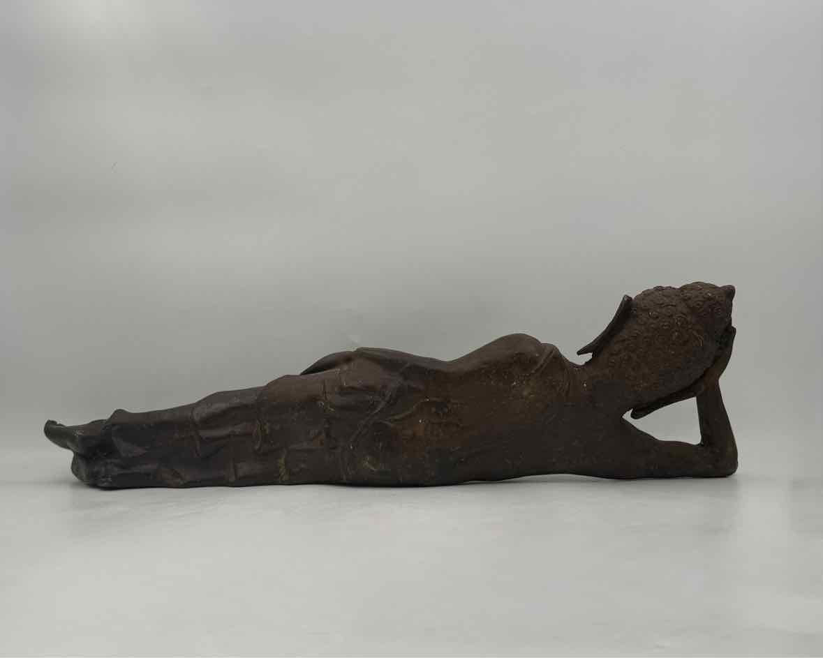 Reclining Metal Southeast Asian Style Buddha Sculpture
