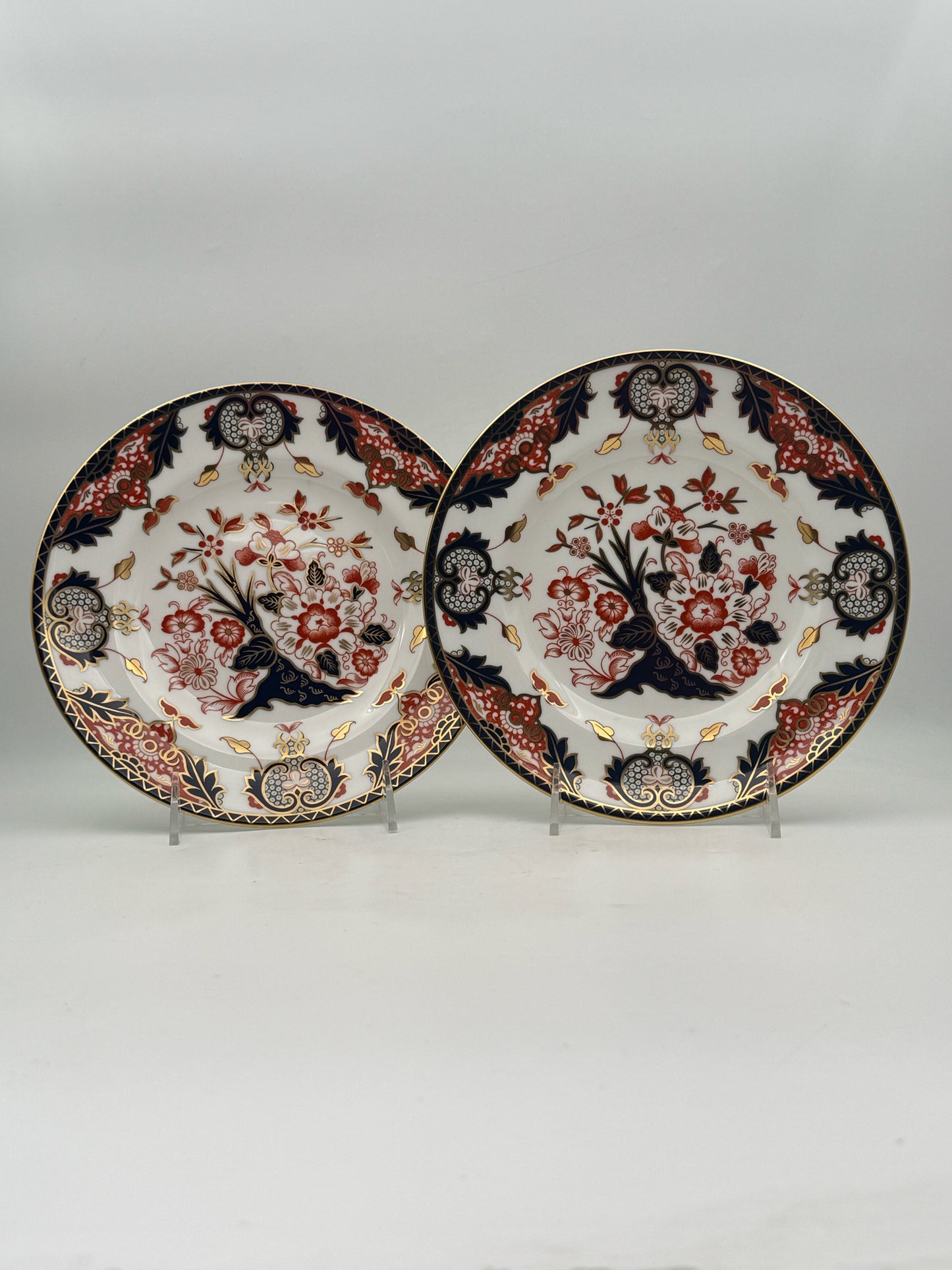 Royal Crown Derby "Derby Japan" Imari Salad Plates- Set Of Two