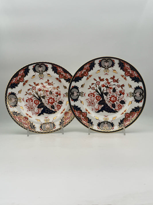 Royal Crown Derby "Derby Japan" Imari Salad Plates- Set Of Two