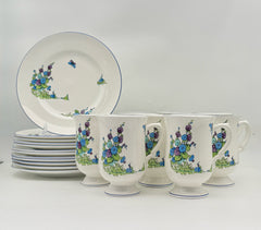 Staffordshire Gainsborough Footed Mug And Plate Dessert Set