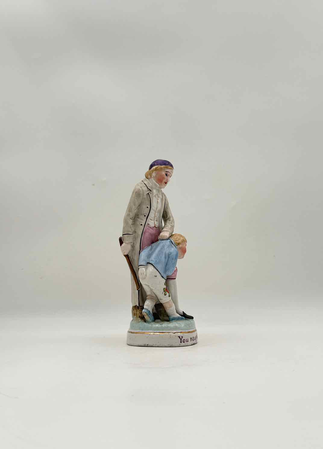 Antique Elbogen Bisque Figurines Naughty Boy Dirty Girl Pair Decor Art