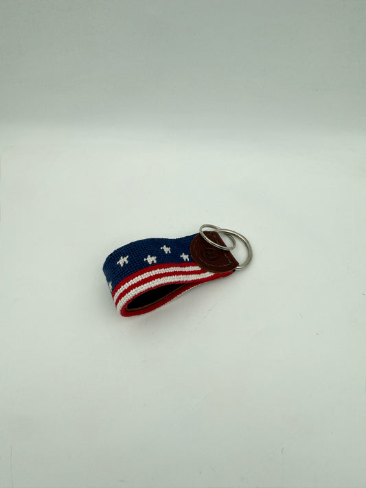 Needlepoint Keychain- American Flag