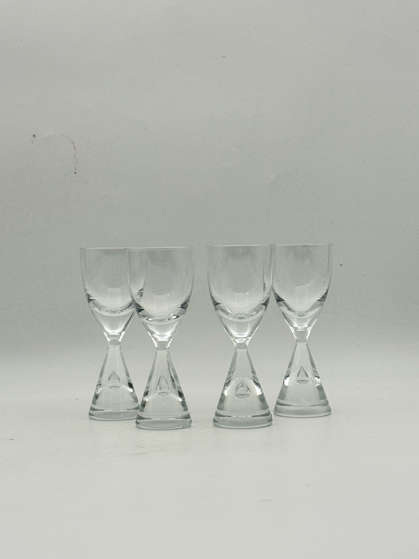 Midcentury "Princess" Scandinavian Crystal Cordial Glasses- Set Of 4