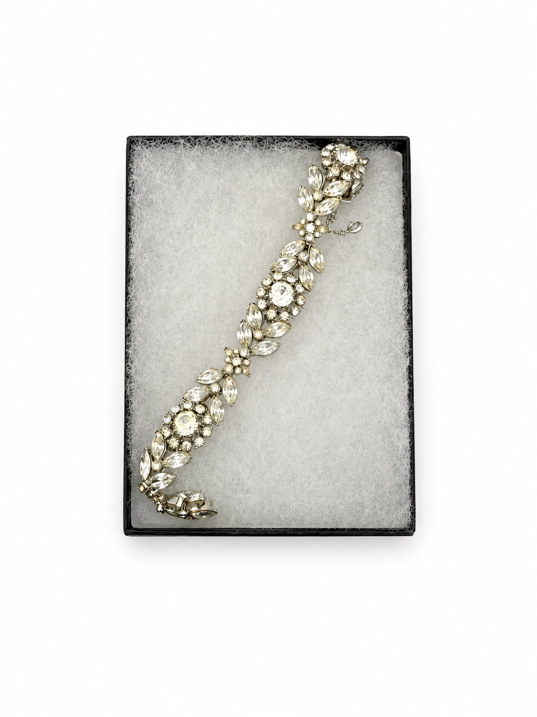 Vintage Ciner Silver Tone Rhinestone Bracelet
