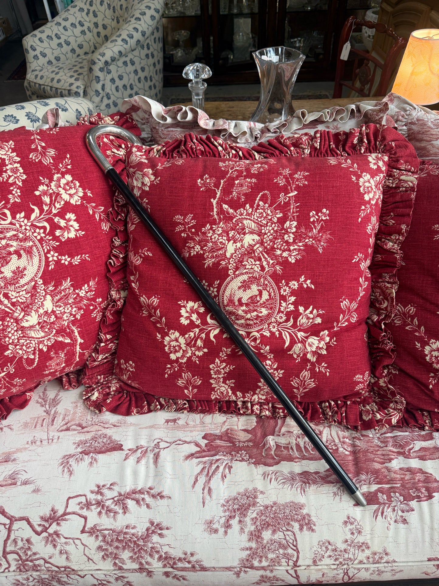 Antique Sterling Silver Handled Cane