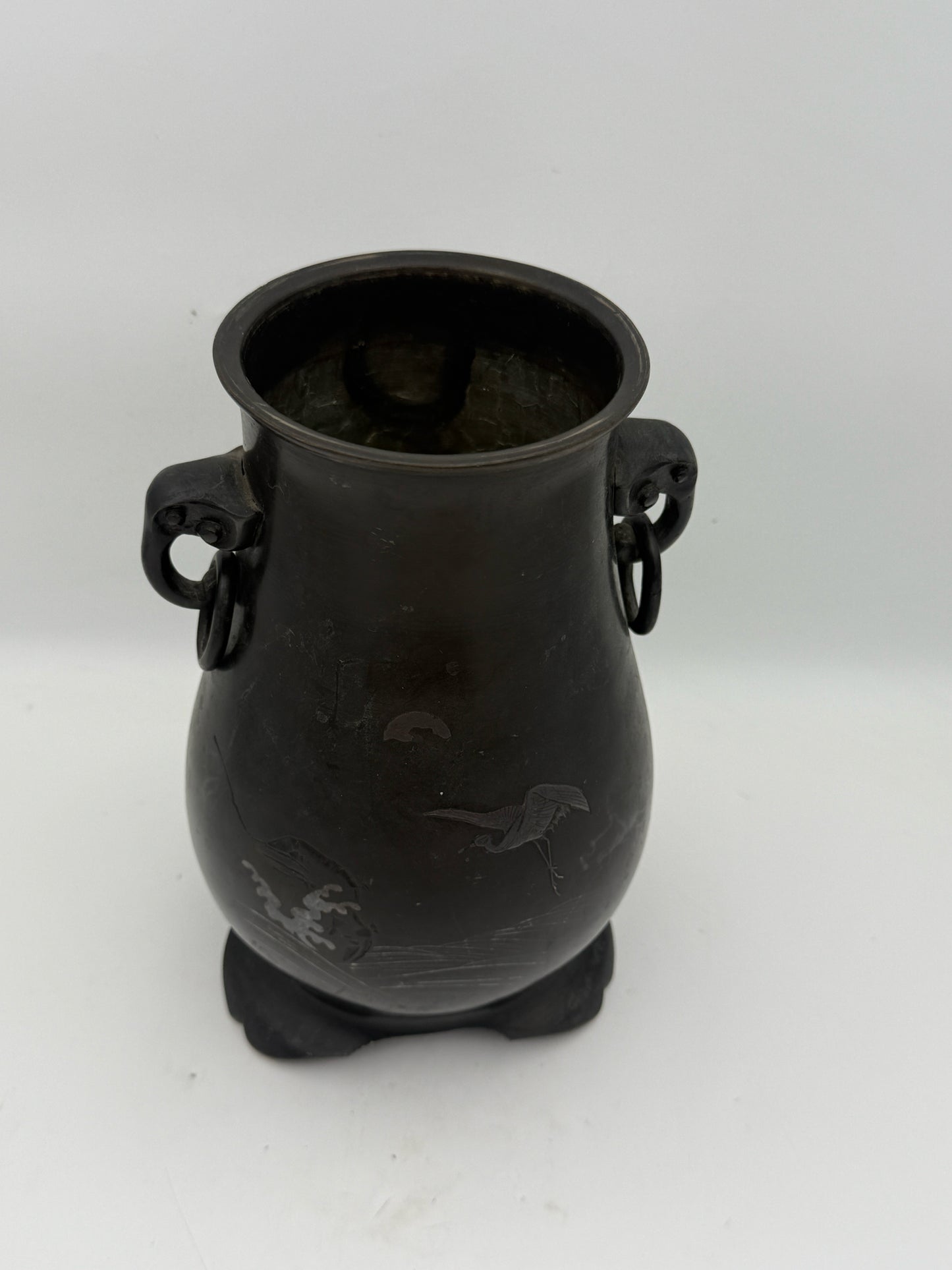 Vintage Japanese Ikebana Bronze Vase