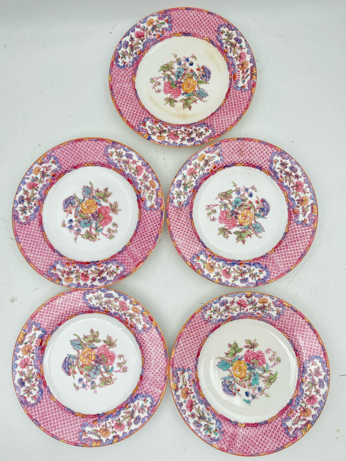 5 China Rose appetizer/dessert plates