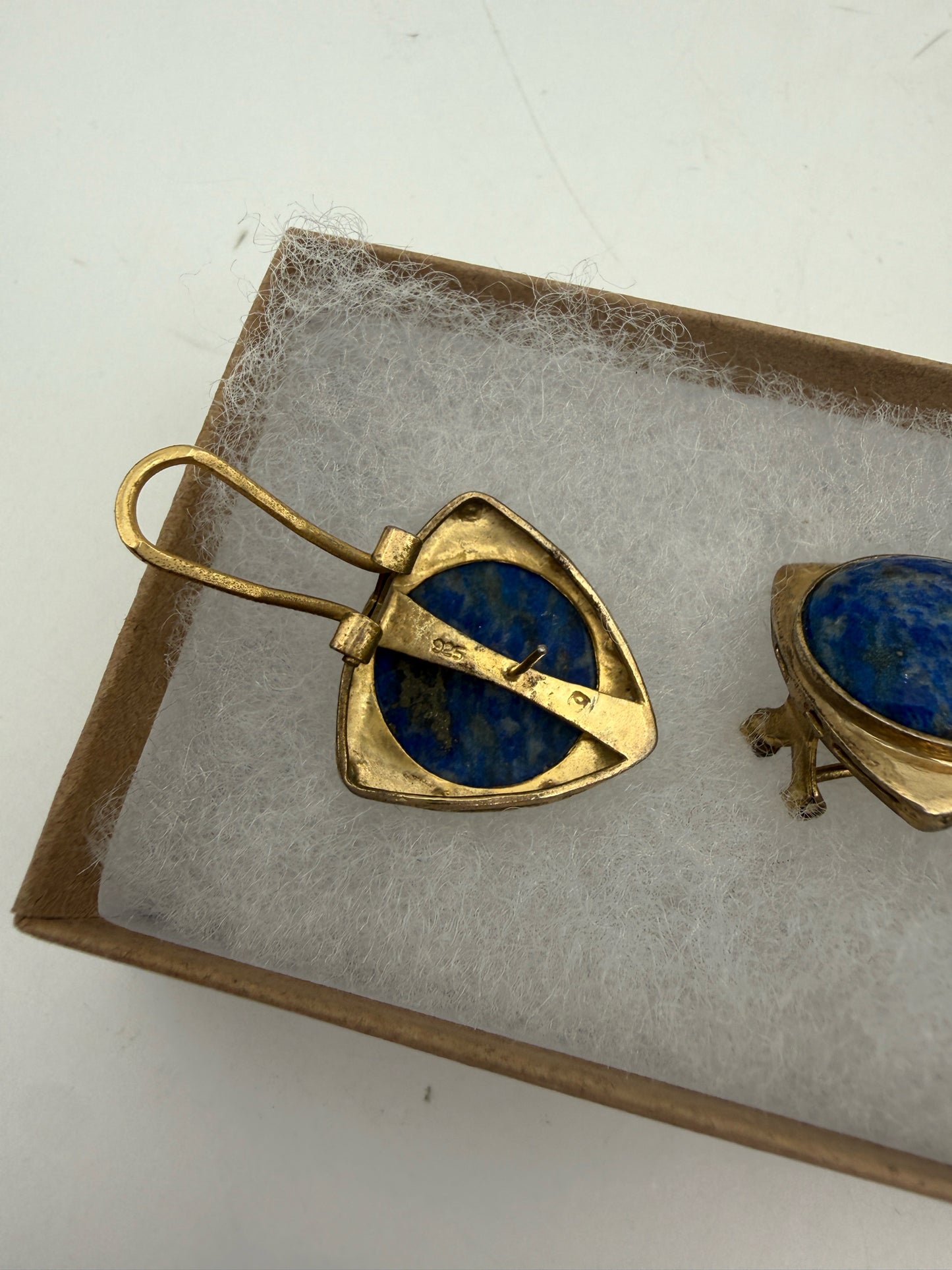 Sterling Silver Post Earrings With Blue Stones