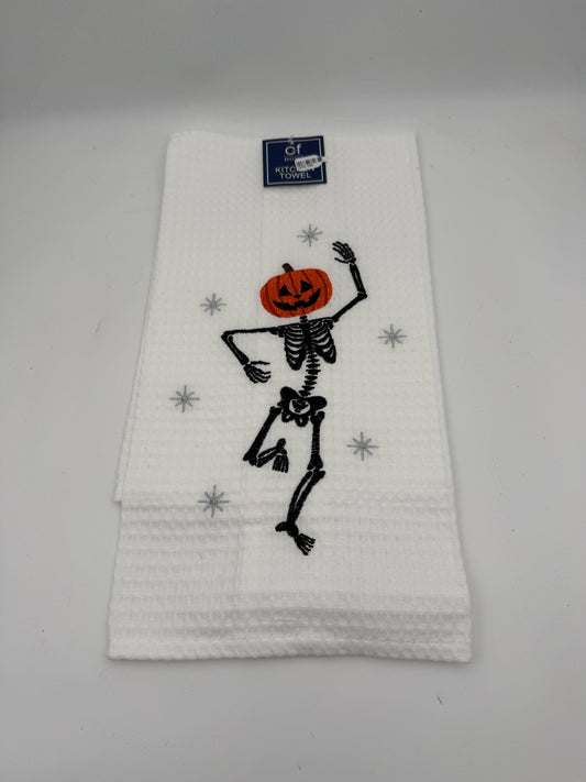 Skeleton Pumpkin Decorative Towel