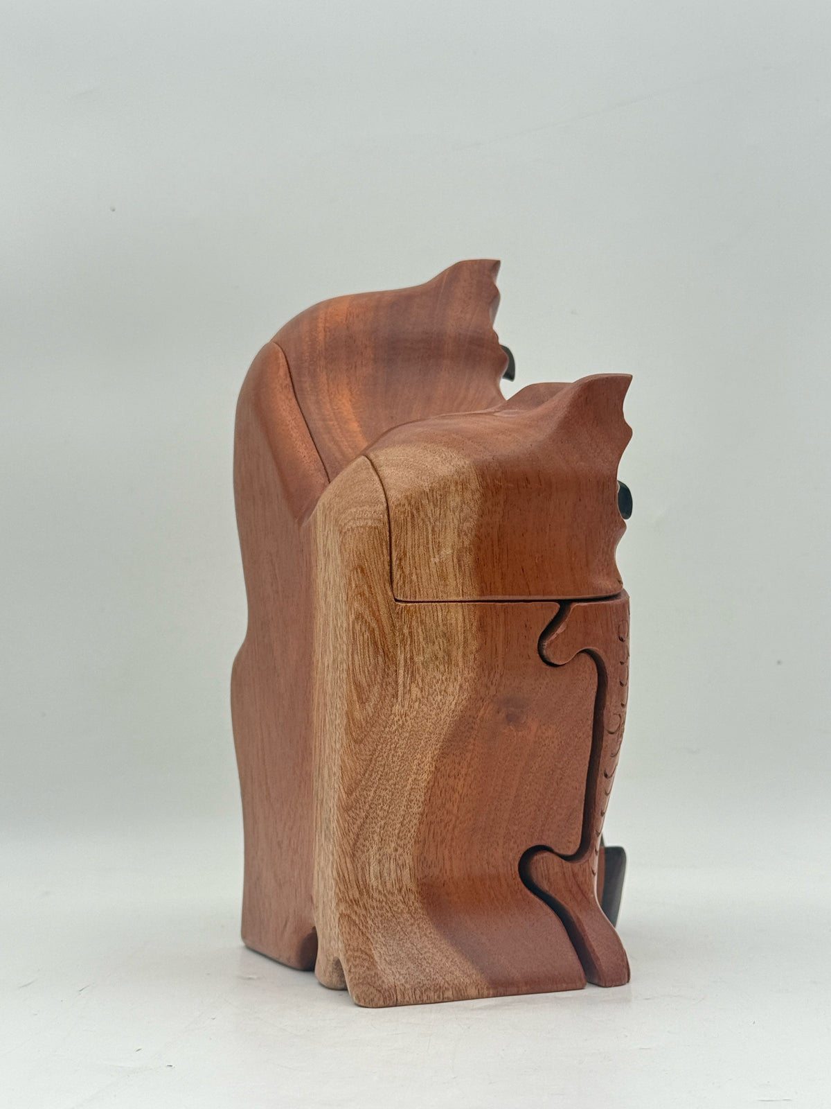 Hand Carved Wood Owl Puzzle Figurine
