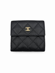 Chanel Black Caviar Leather Flap Wallet