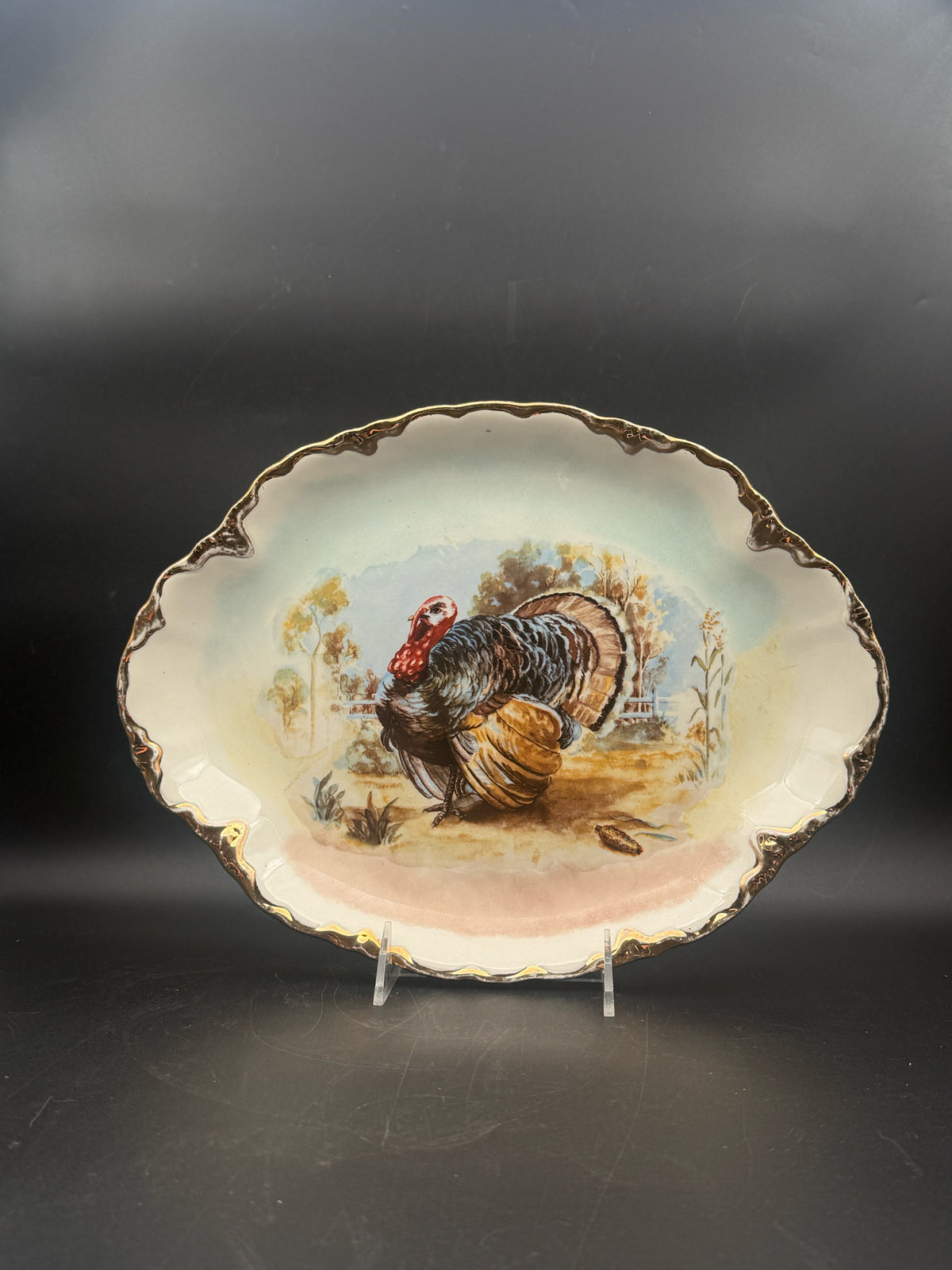 Gold Rim Turkey Plate