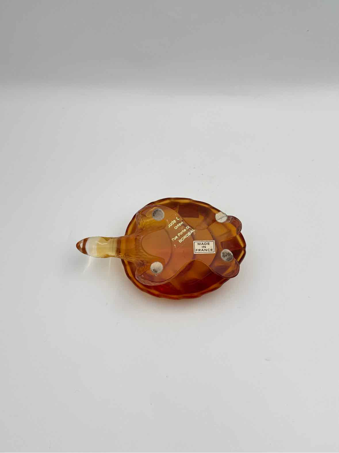 Lalique Caroline Amber Glass Turtle Figurine France Crystal Decor