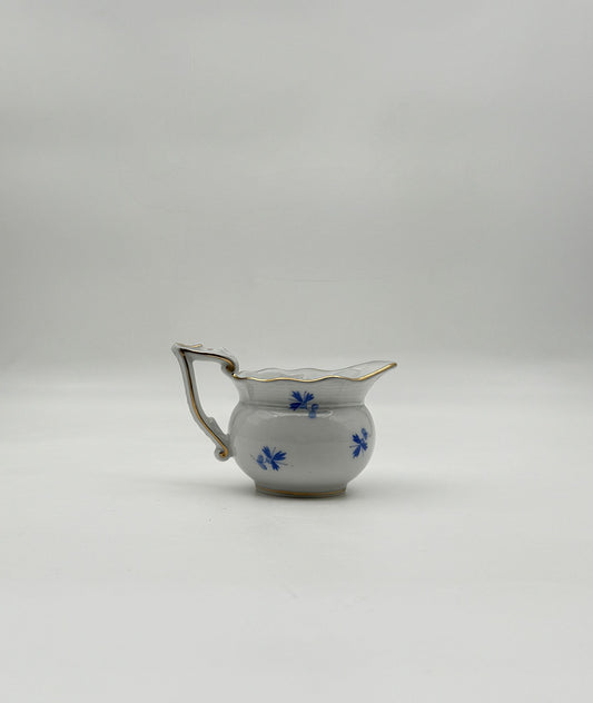 Herend Mini Creamer Hand-Painted Blue Floral with Gold Trim