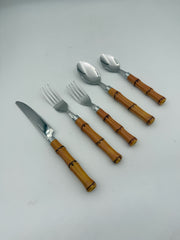 5 Piece Bamboo Flateware Set- 4 Settings, 20 Pieces Total