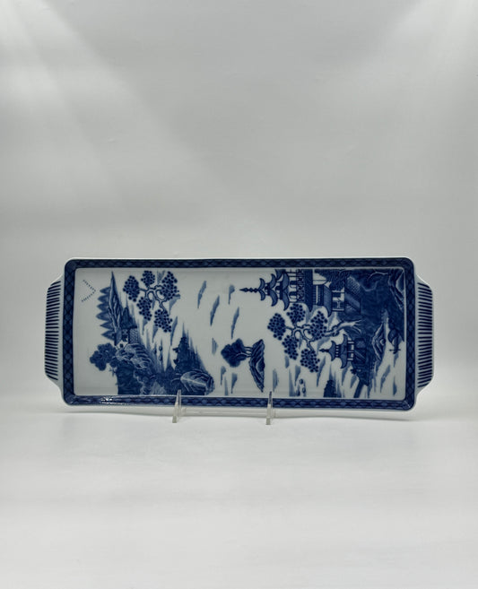 Blue Canton Porcelain Sandwich Tray – Mottahedeh Vista Alegre Portugal
