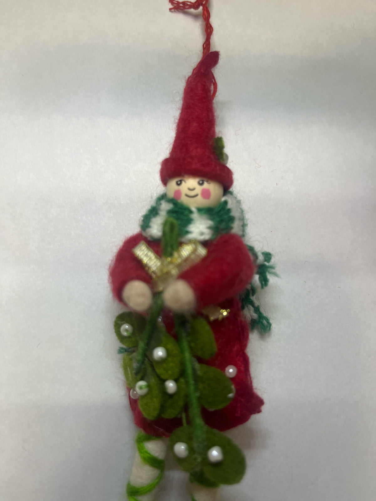Pixie Ornament with Scarf abd Spray