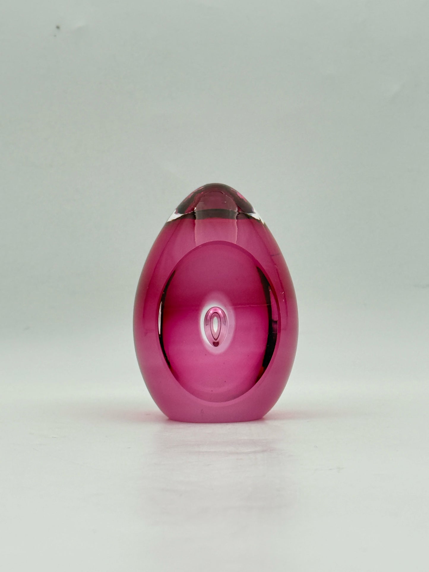Kosta Pink Art Glass Paperweight Signed M. Schilot