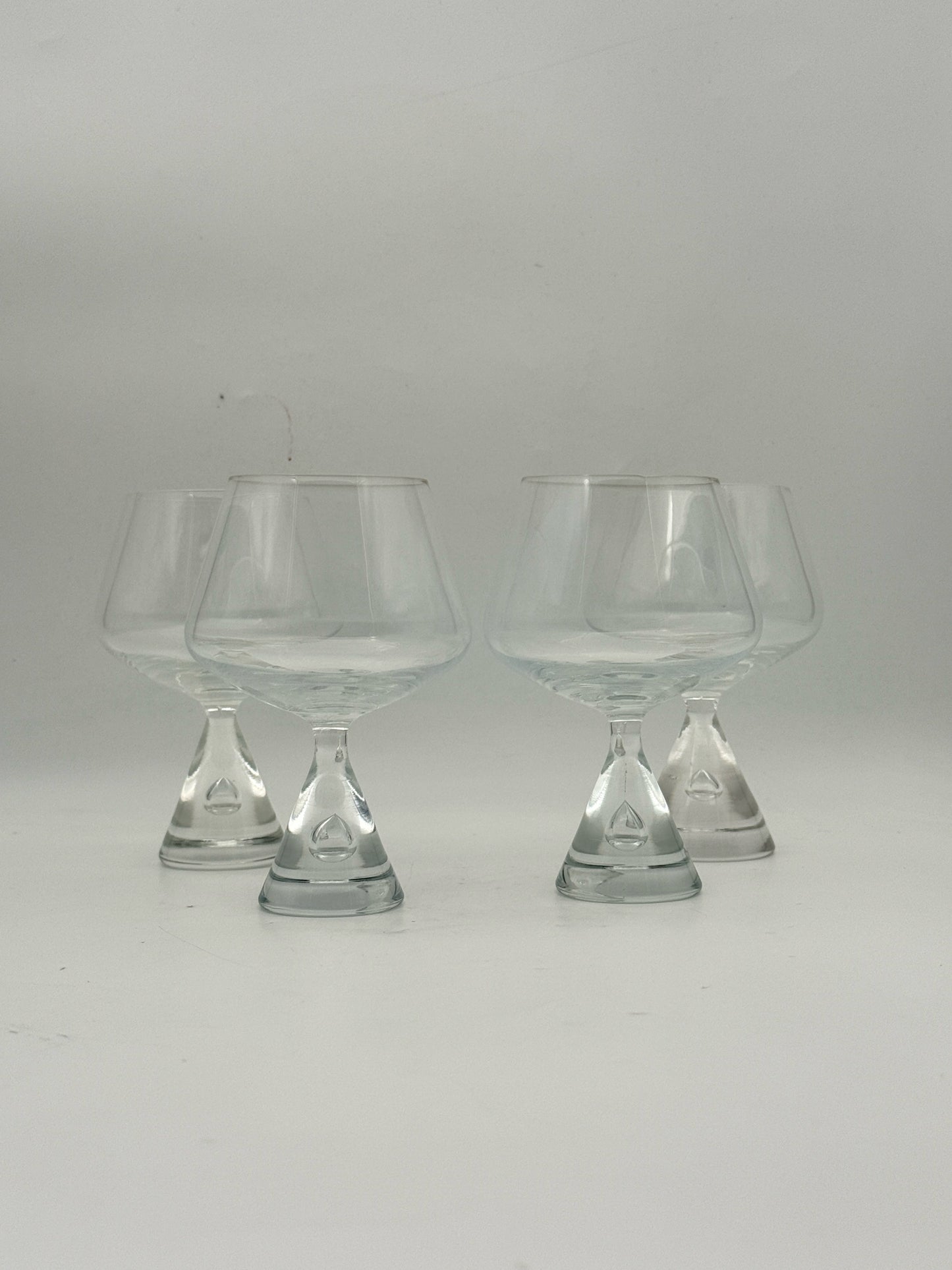 Midcentury "Princess" Scandinavian Crystal Brandy Glasses- Set Of 4