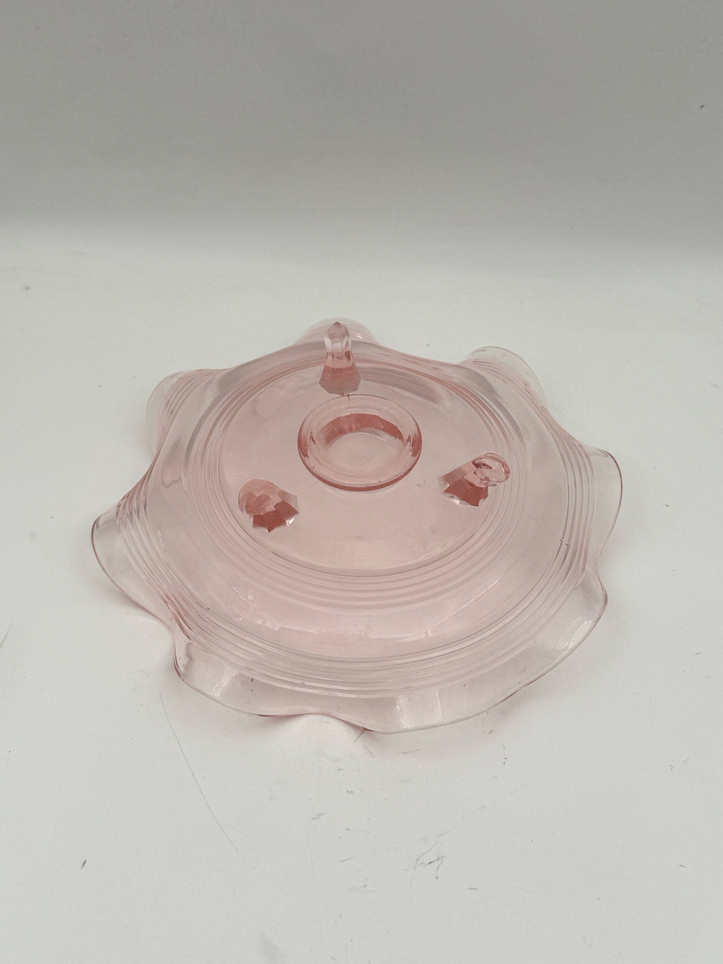 Vintage Anchor Hocking Pink 3 Footed Candy Nut Dish